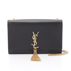 Saint Laurent Paris Kate Monogram Shoulder Bag Leather Black